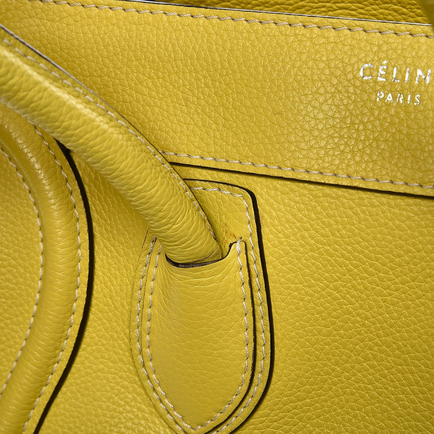 Drummed Calfskin Micro Luggage Citron