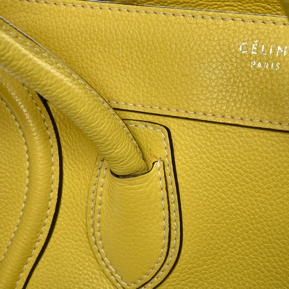 Celine Drummed Calfskin Micro Luggage Citron 14 of 16