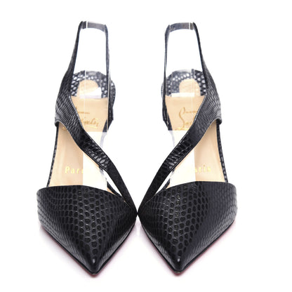 Christian Louboutin Calfskin Jurassic Brandina 85 Slingback Pumps 36.5 Black 5 of 10