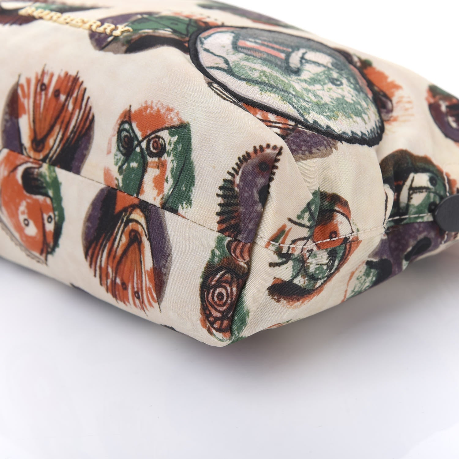 Burberry Technical Nylon Pallas Heads Print Large Zip Pouch Natural White 7 of 10