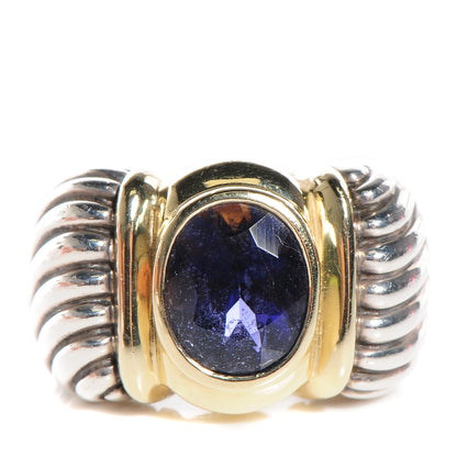 David Yurman Sterling Silver 14k Yellow Gold Amethyst Renaissance Ring 49.5 4.75 1 of 5