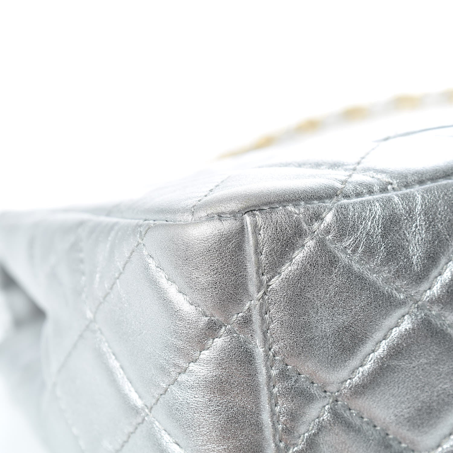Chanel Metallic Lambskin Quilted Maxi Single Flap Silver 17 of 27