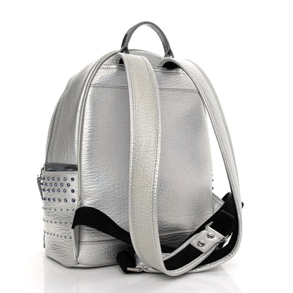MCM Visetos Medium Studded Stark Cyber Flash Backpack Silver 5 of 16
