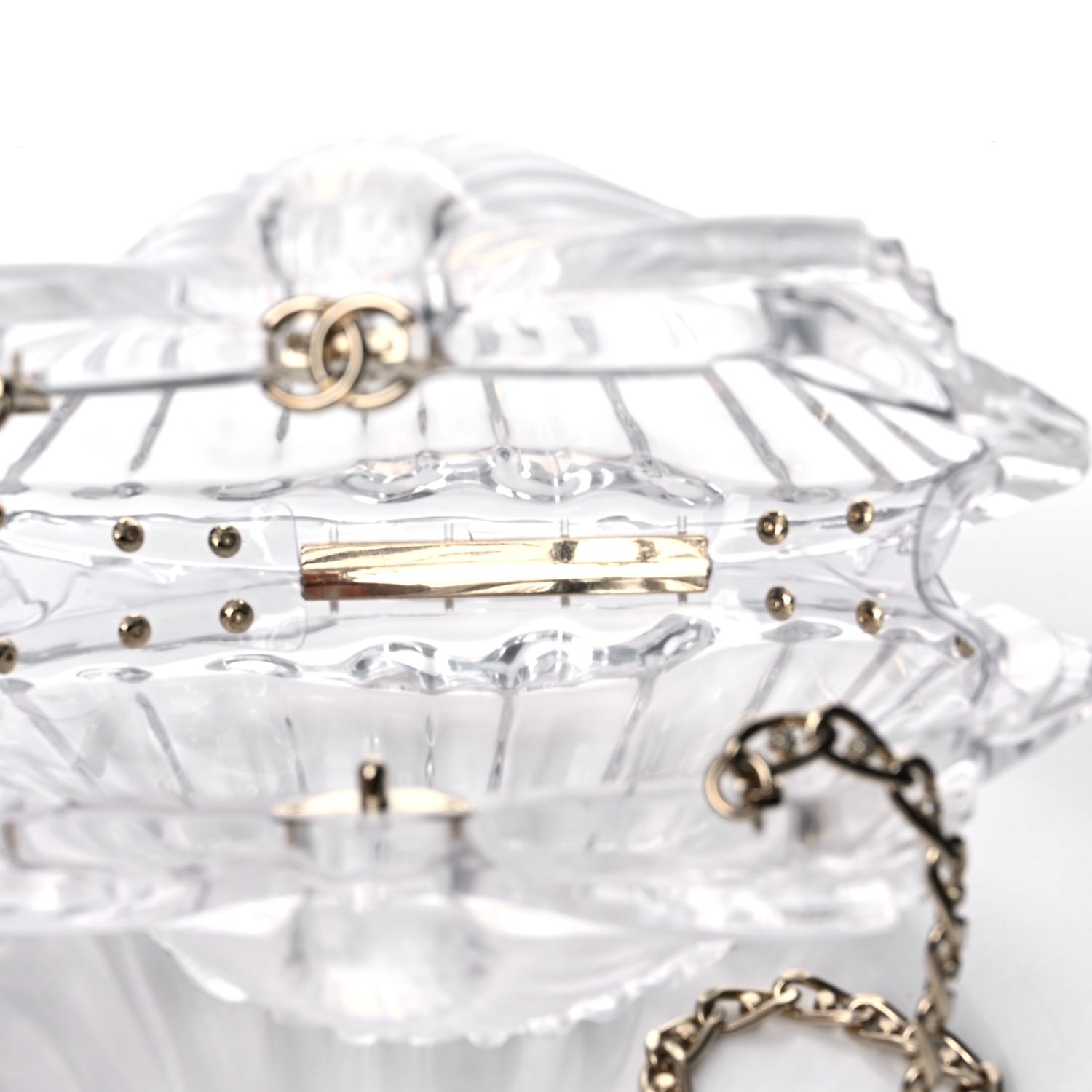 Chanel Plexiglass Evening On The Beach Shell Clutch Clear 5 of 9
