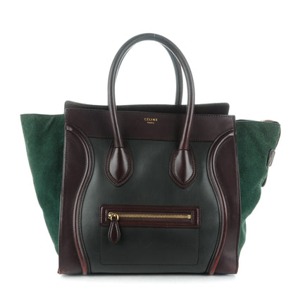 Celine Smooth Calfskin Suede Mini Tri-Color Luggage Burgundy 1 of 11