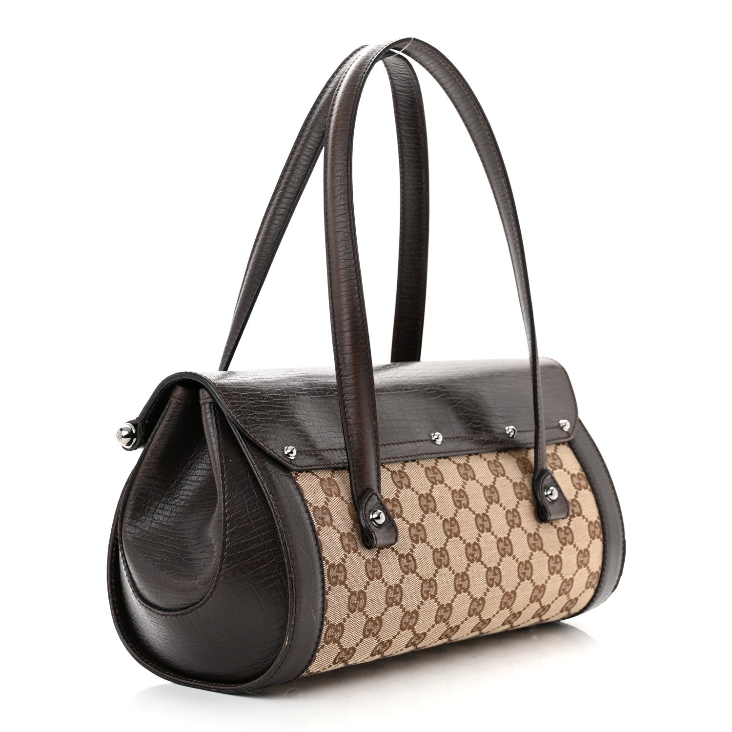Gucci Monogram Bamboo Bullet Bag Dark Brown 3 of 14