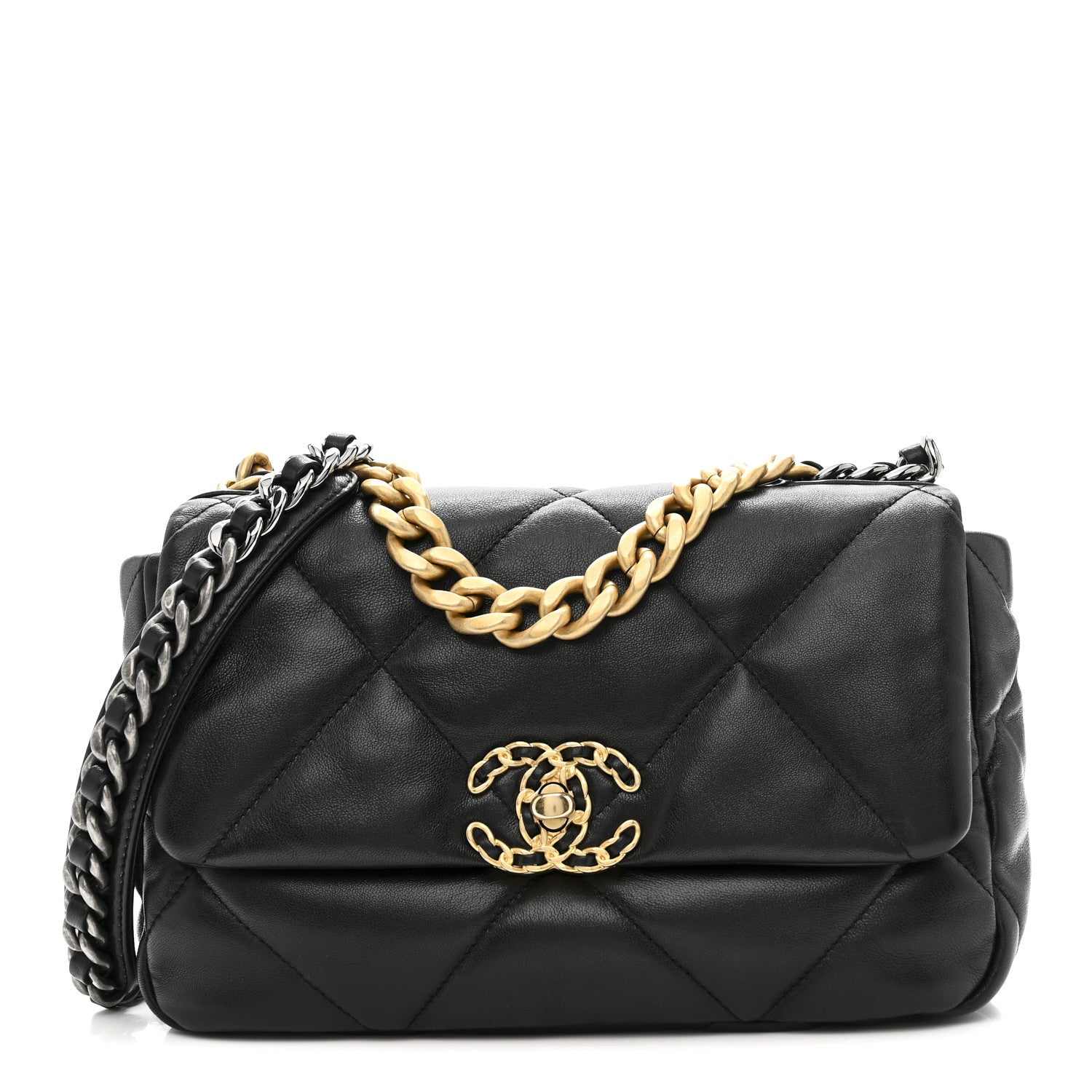 Chanel Lambskin Quilted Medium Chanel 19 Flap Black 1 of 12