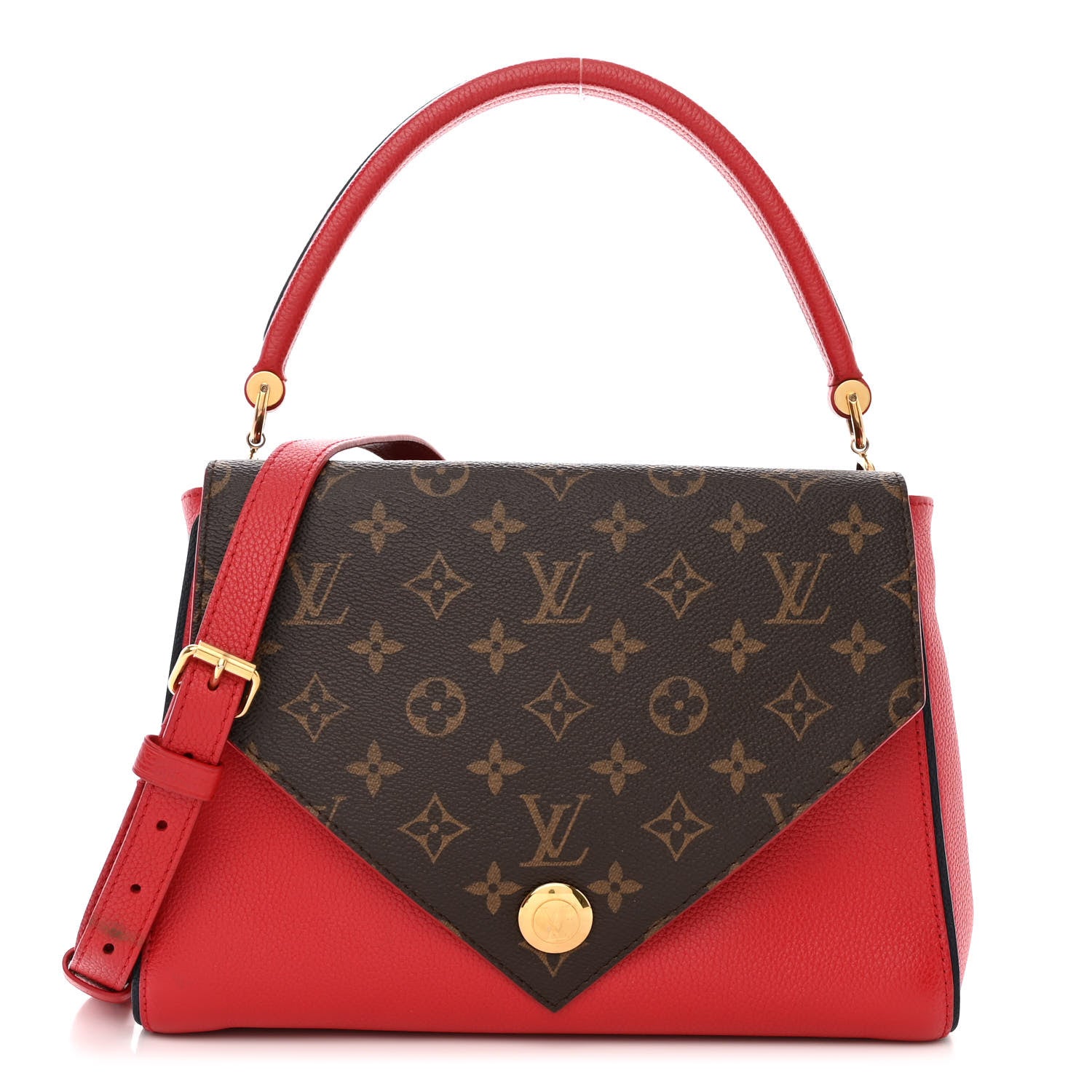 Louis Vuitton Grained Calfskin Monogram Double V Rubis 1 of 19
