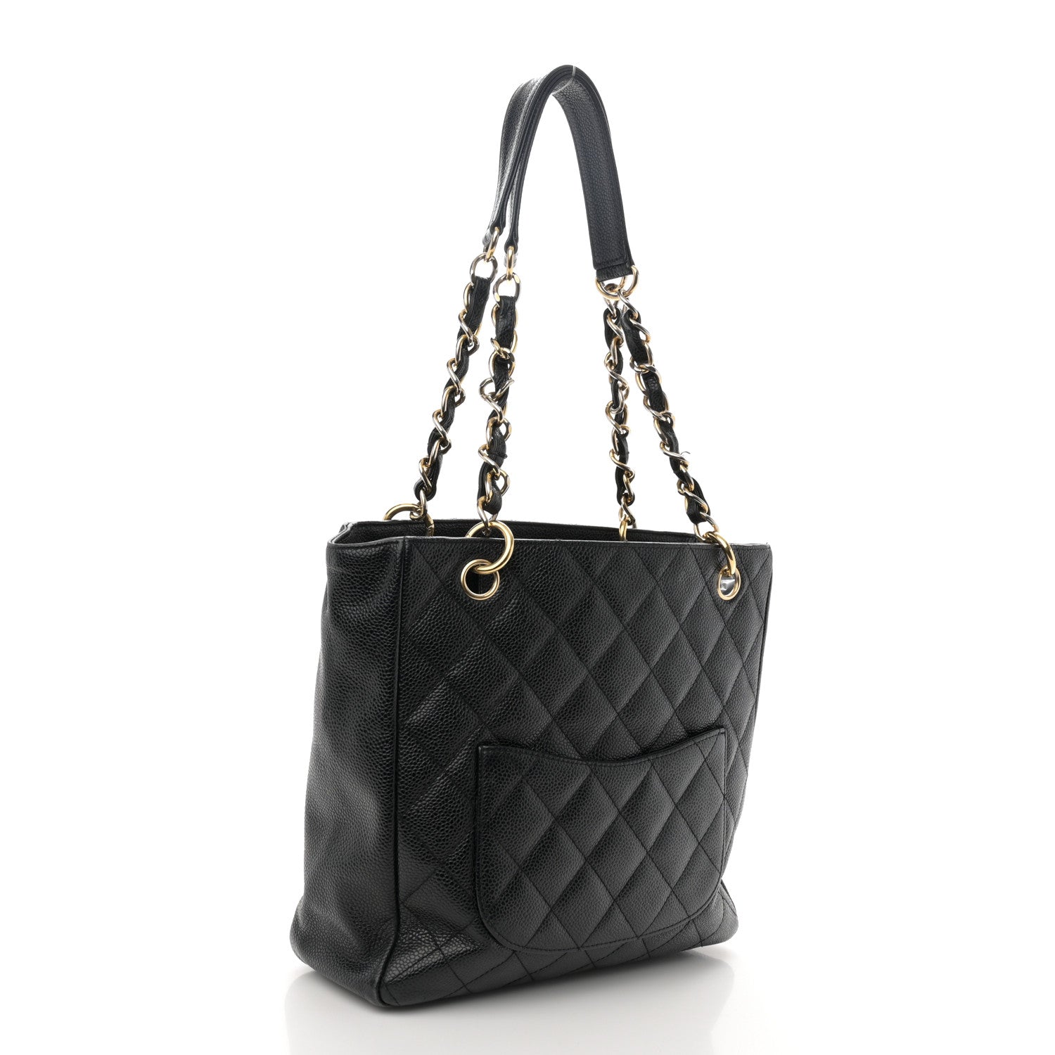 Chanel Caviar Quilted Petit Shopping Tote PST Black 3 of 12