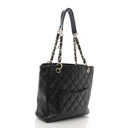 Chanel Caviar Quilted Petit Shopping Tote PST Black 3 of 12