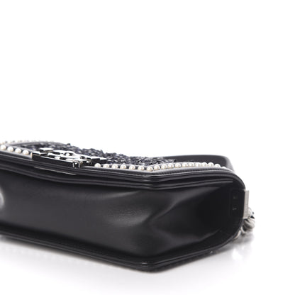Chanel Calfskin Pearl Tweed Small Boy Flap Black 7 of 13