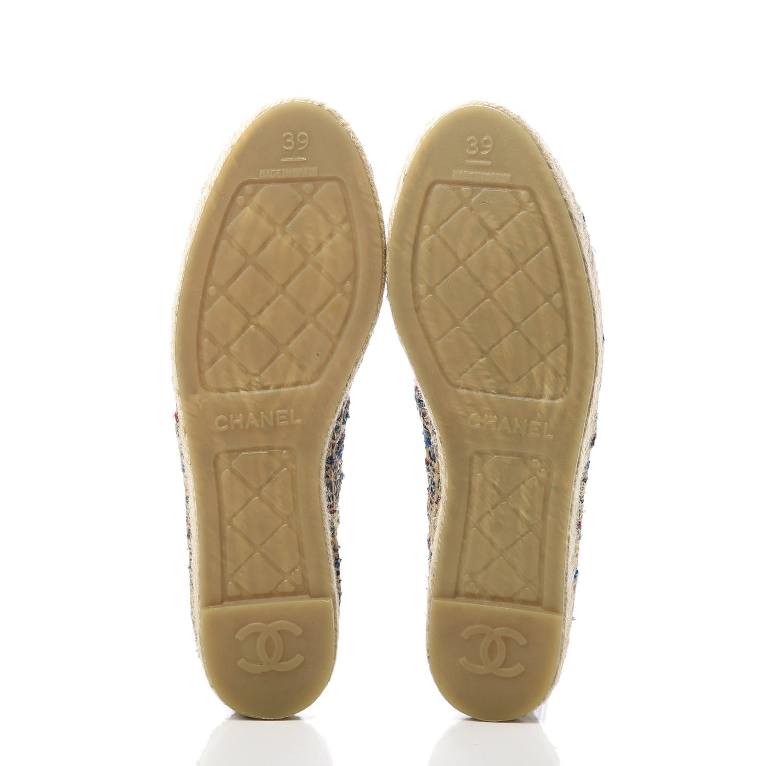 Chanel Tweed Grosgrain CC Espadrilles 39 Multicolor 5 of 9