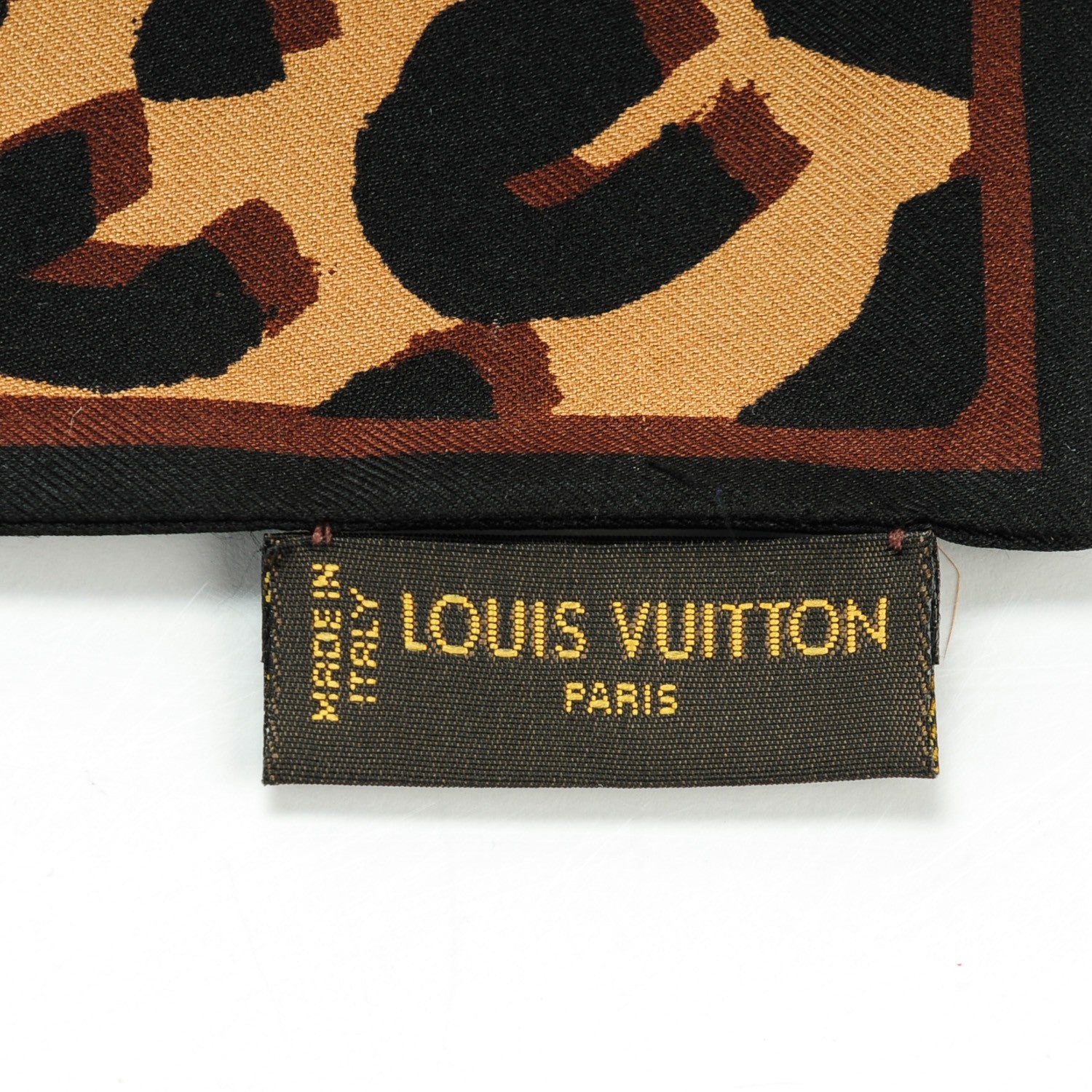 Louis Vuitton Silk Leopard Bandeau Scarf Marron 4 of 5