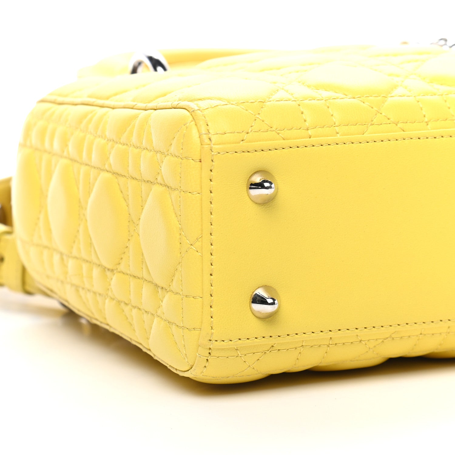 Christian Dior Lambskin Cannage Small Lucky Badges My Lady Dior Yellow 7 of 10