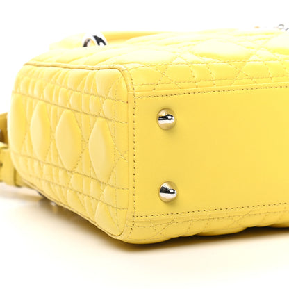 Christian Dior Lambskin Cannage Small Lucky Badges My Lady Dior Yellow 7 of 10