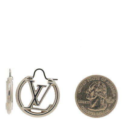 Louis Vuitton Palladium Small Louise Hoop Earrings Silver 2 of 4