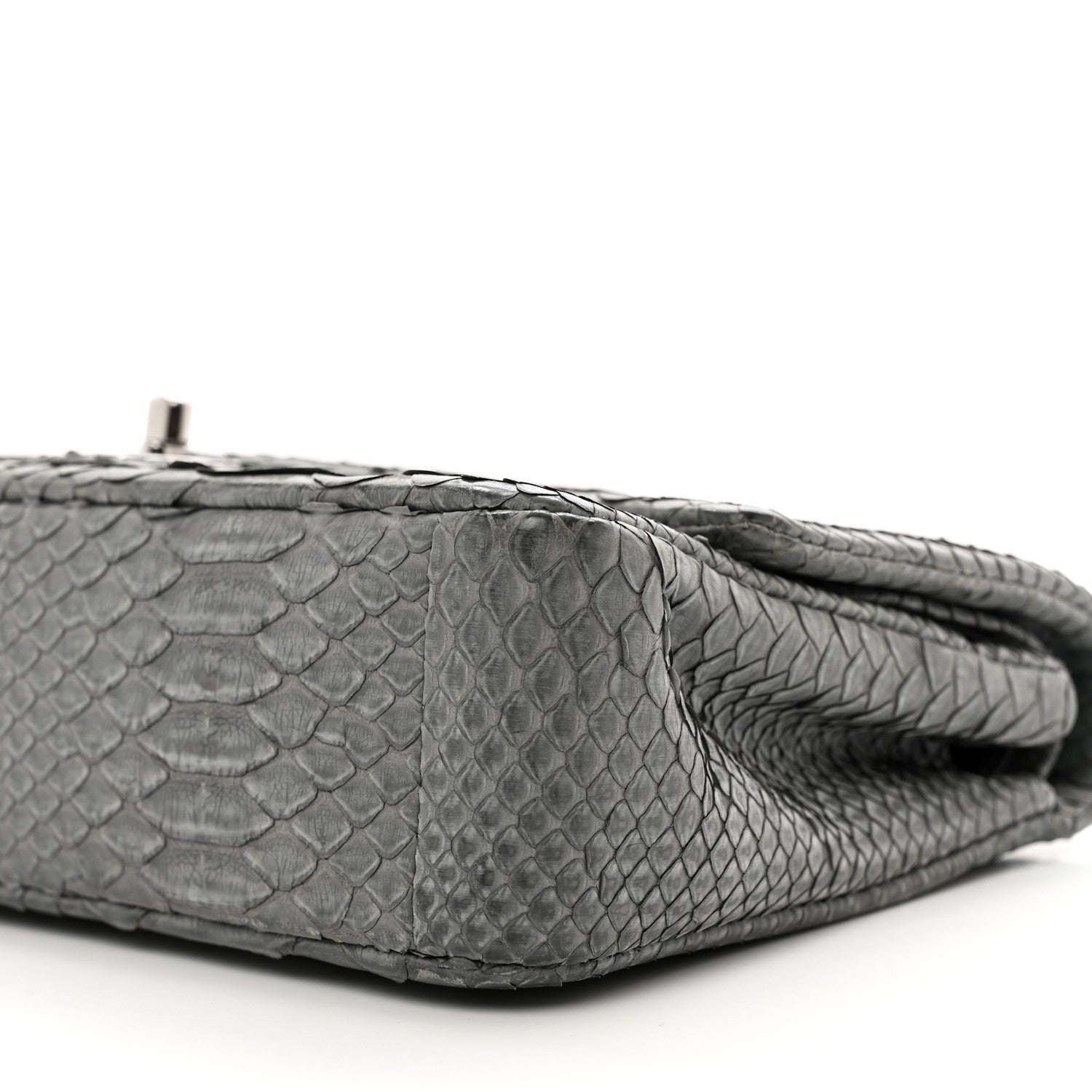 Chanel Snakeskin Medium Double Flap Grey 10 of 10