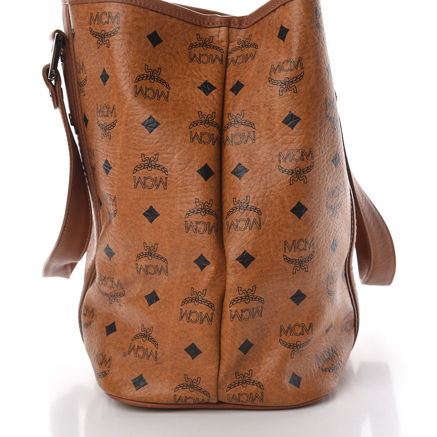 MCM Visetos Shopper Tote Cognac 16 of 18