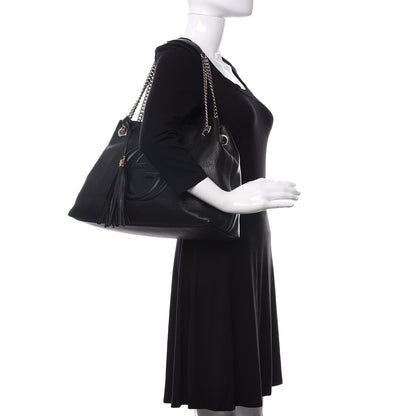 Gucci Pebbled Calfskin Medium Soho Chain Shoulder Bag Black 2 of 11