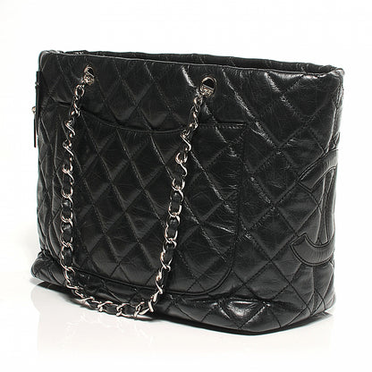 Chanel Leather Quilted Cotton Club Large Tote Black 8 of 10