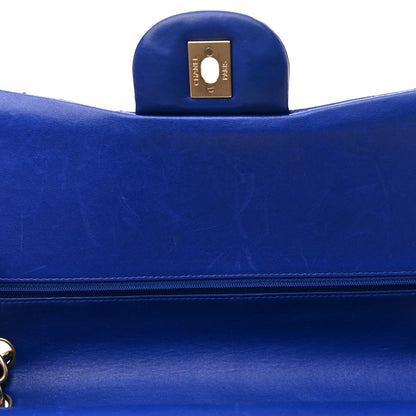 Chanel Lambskin Quilted Jumbo Double Flap Blue 14 of 18