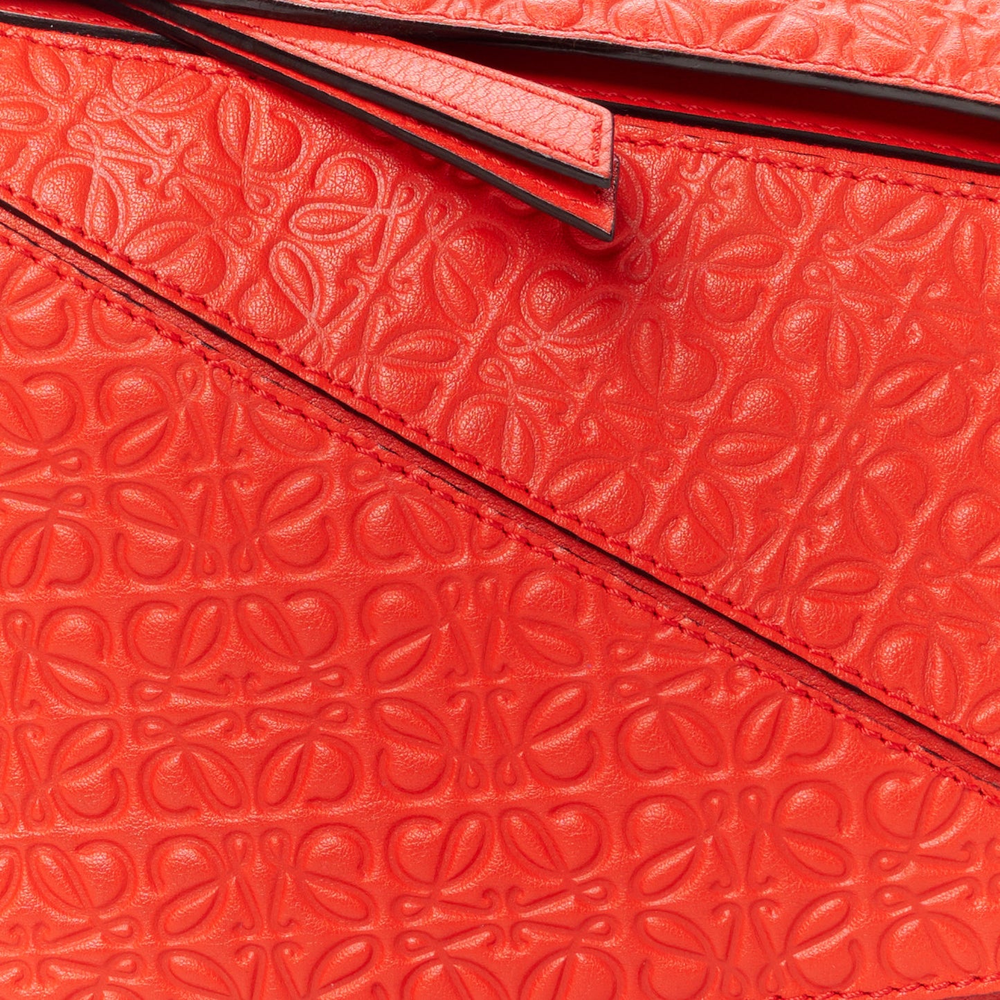 Calfskin Embossed Small Puzzle Bag Red