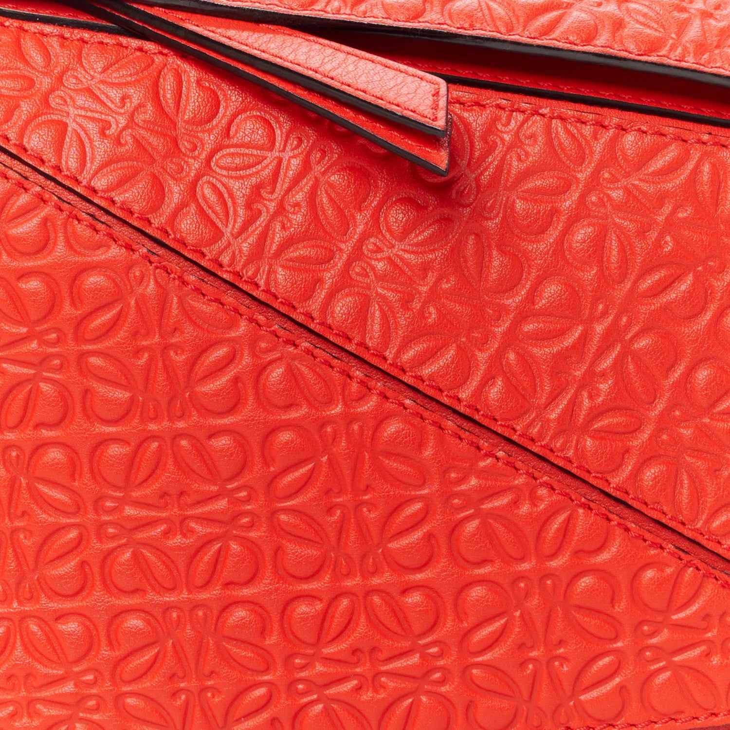 Loewe Calfskin Embossed Small Puzzle Bag Red 9 of 11