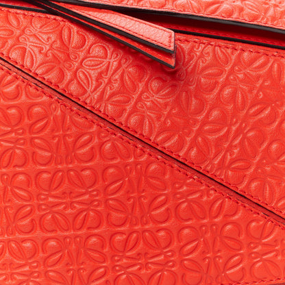 Loewe Calfskin Embossed Small Puzzle Bag Red 9 of 11