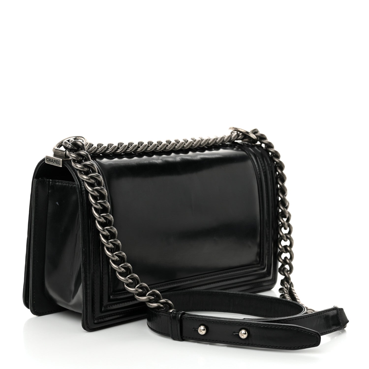 Chanel Glazed Calfskin Medium Boy Flap Black 3 of 13