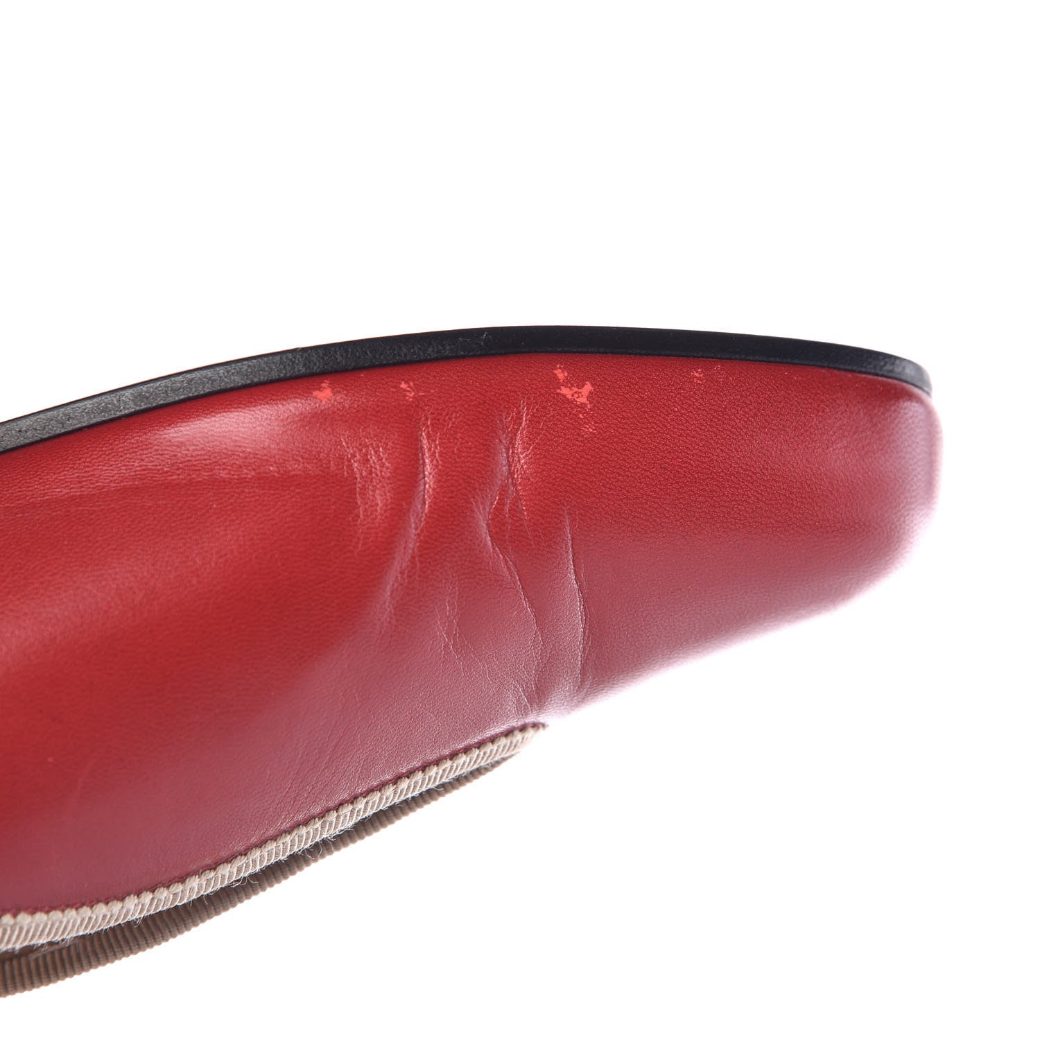 Gucci Malaga Kid Silk Hannelore Detachable Platform Slide 37 Hibiscus Red 13 of 18