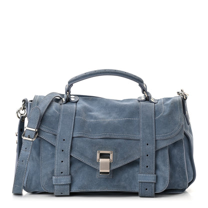 Proenza Schouler Suede Medium PS1 Satchel Polar Blue 1 of 12
