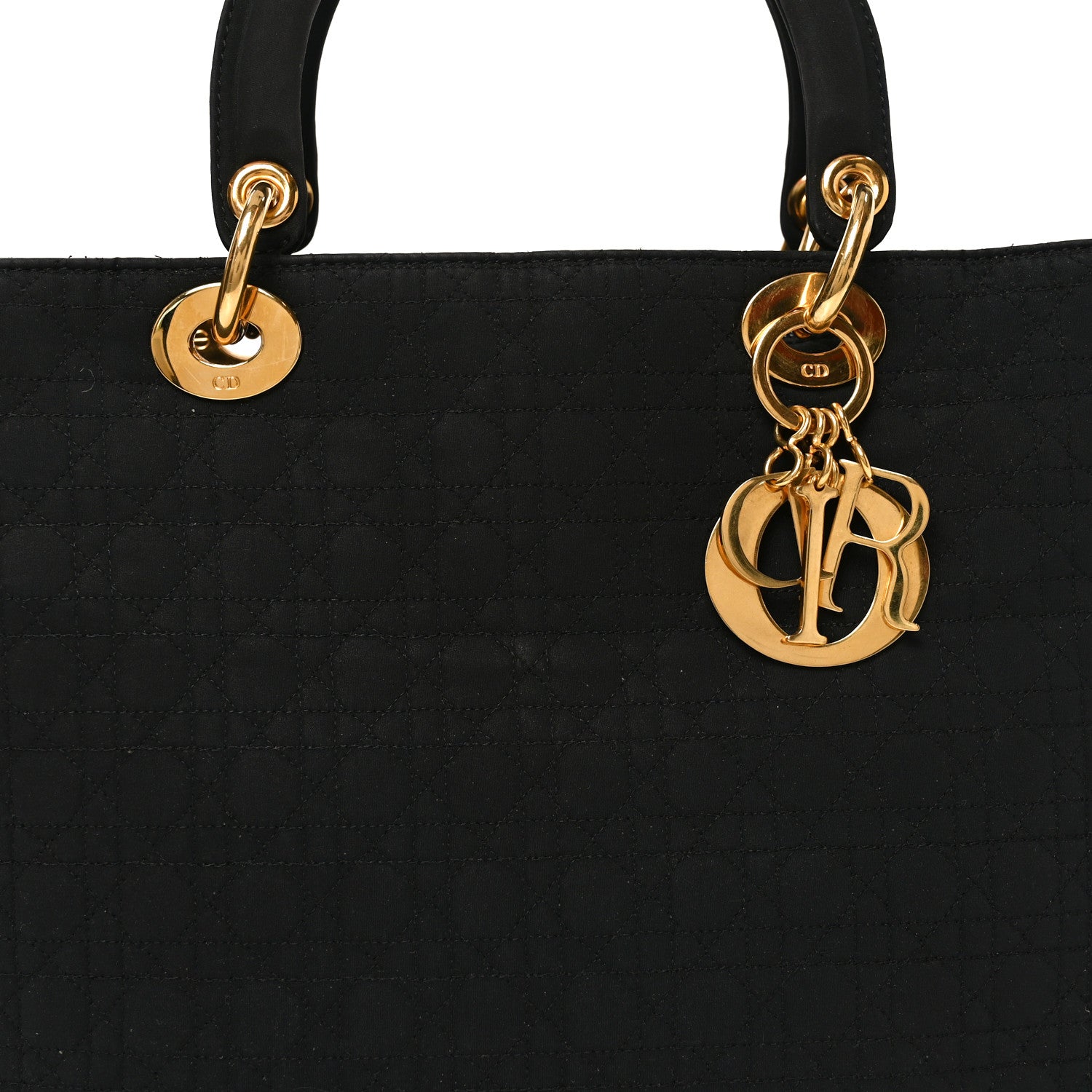 Christian Dior Nylon Cannage Large Lady Dior Black 8 of 10