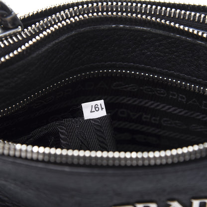 Prada Vitello Daino Double Zip Crossbody Bag Black 11 of 12
