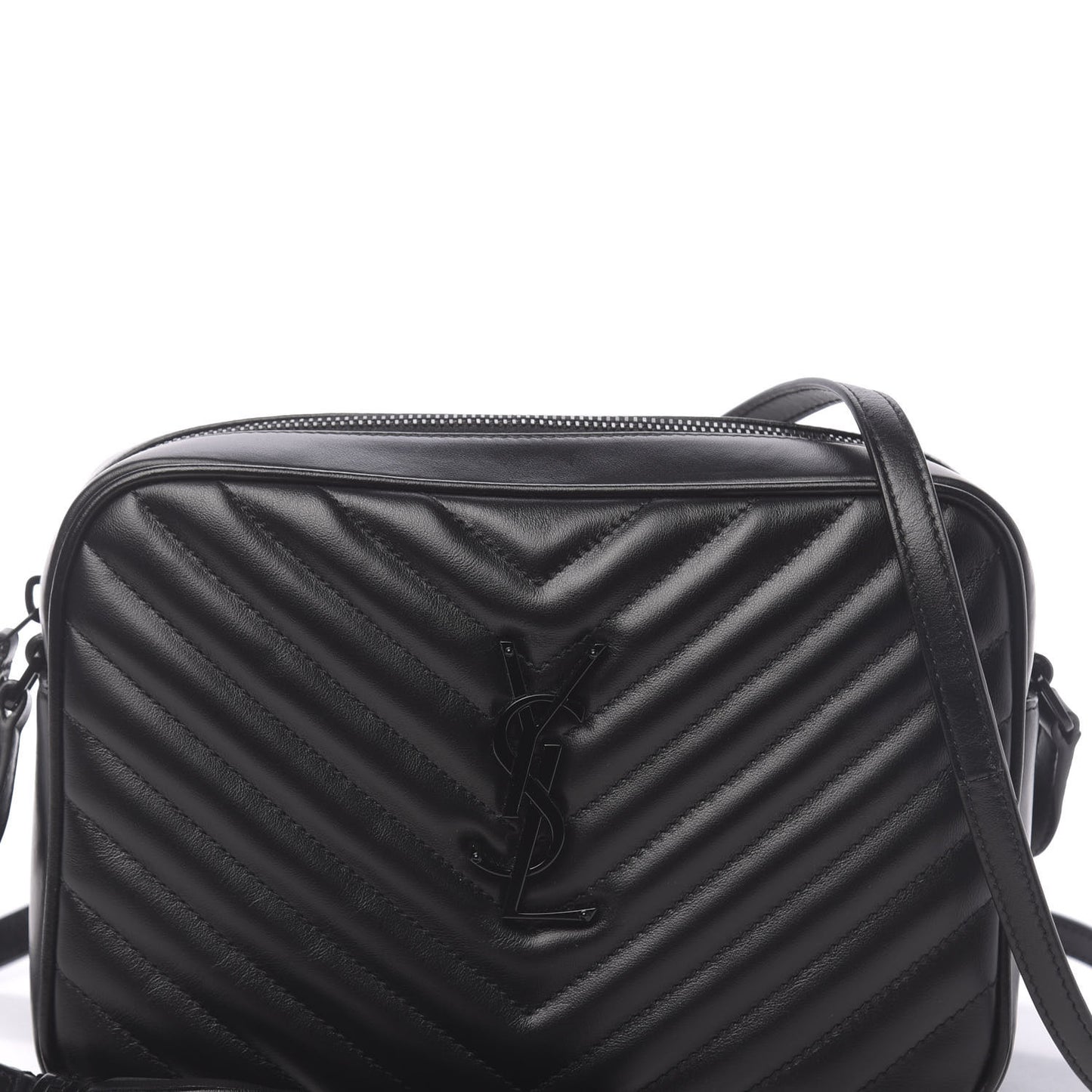 Calfskin Matelasse Monogram Lou Camera Bag Black