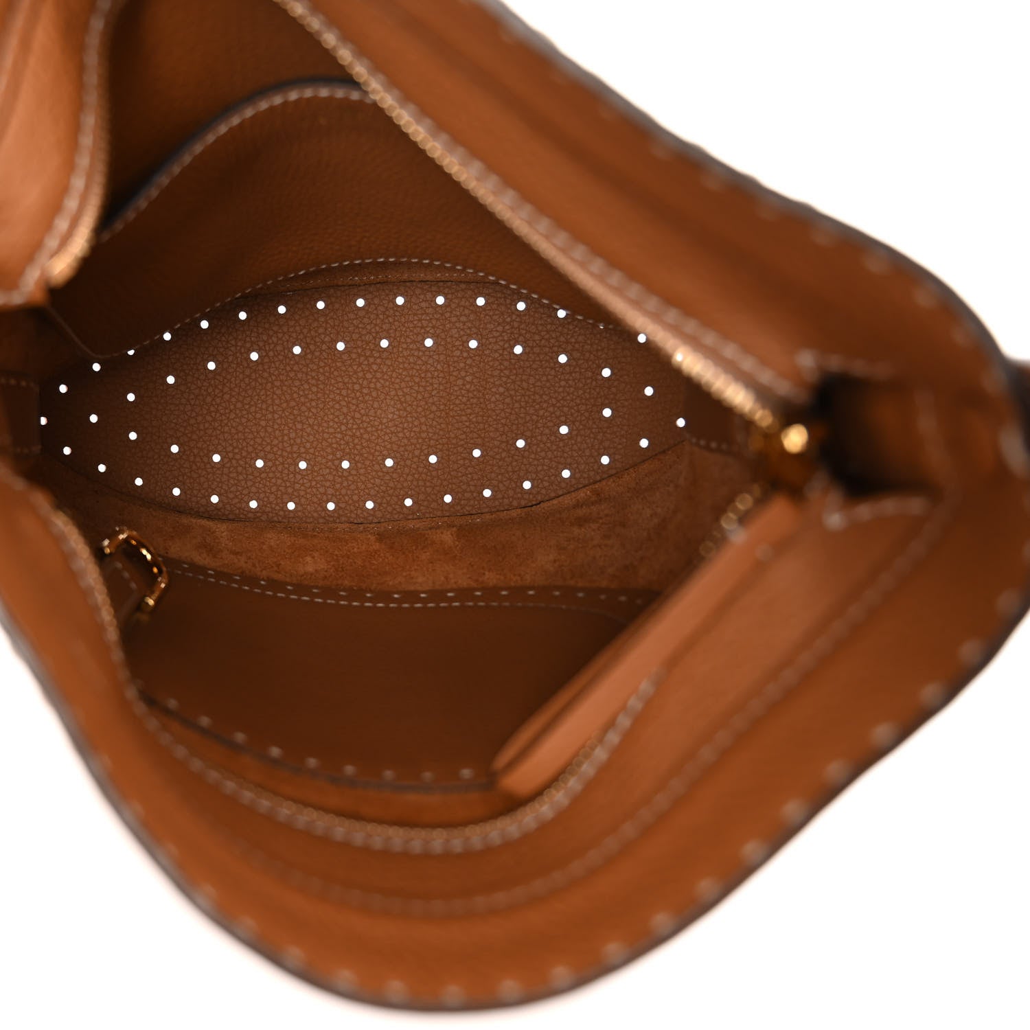 Delvaux Taurillon Pin Daily Surpique Bucket Vegetal Ivory 8 of 19