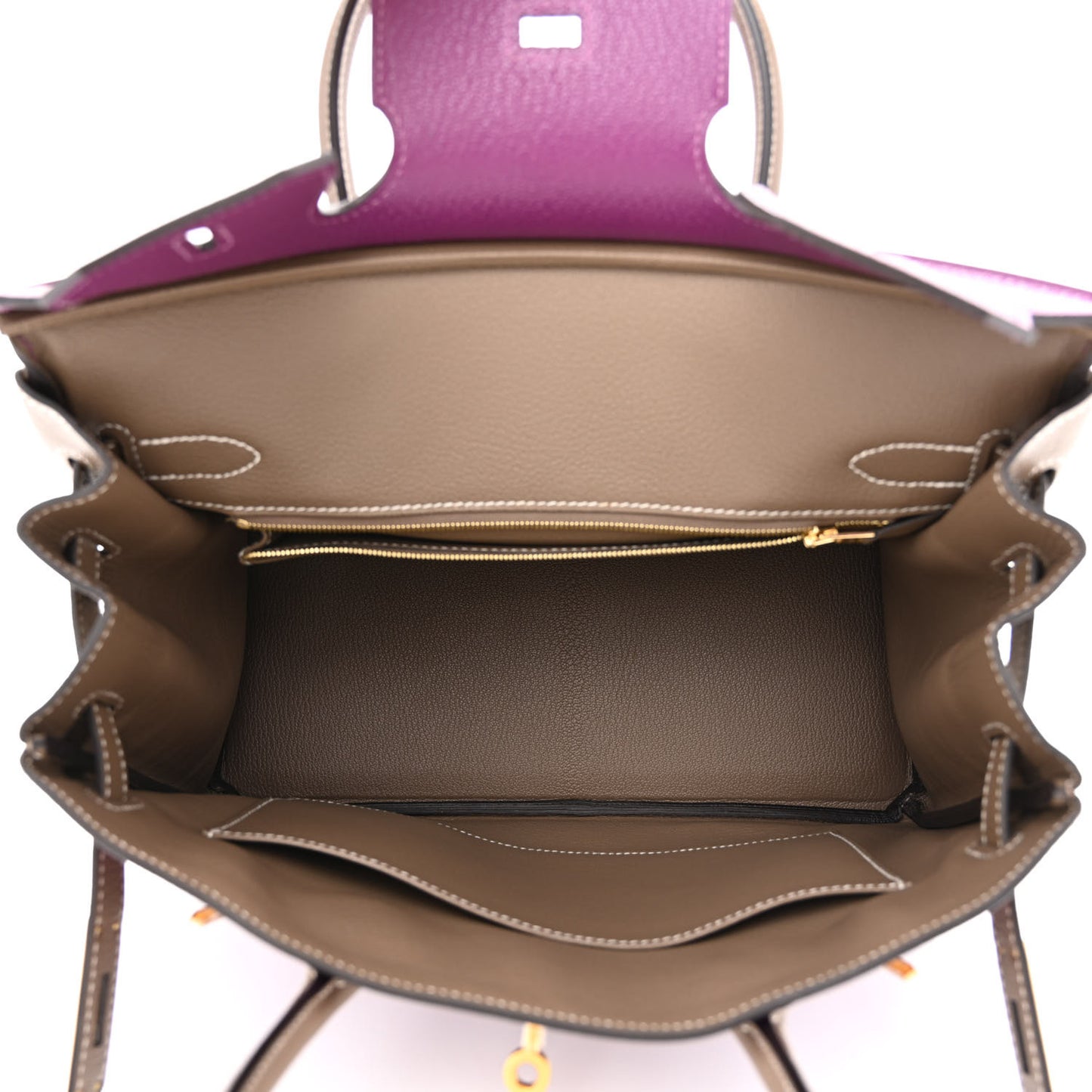 Chevre Mysore Bi-Color Horseshoe Birkin 30 Anemone Etoupe