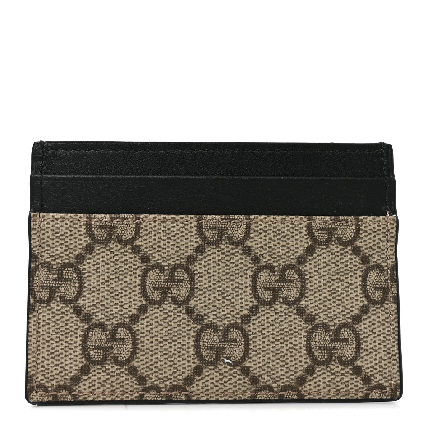 GG Supreme Monogram Calfskin Card Holder Beige Black