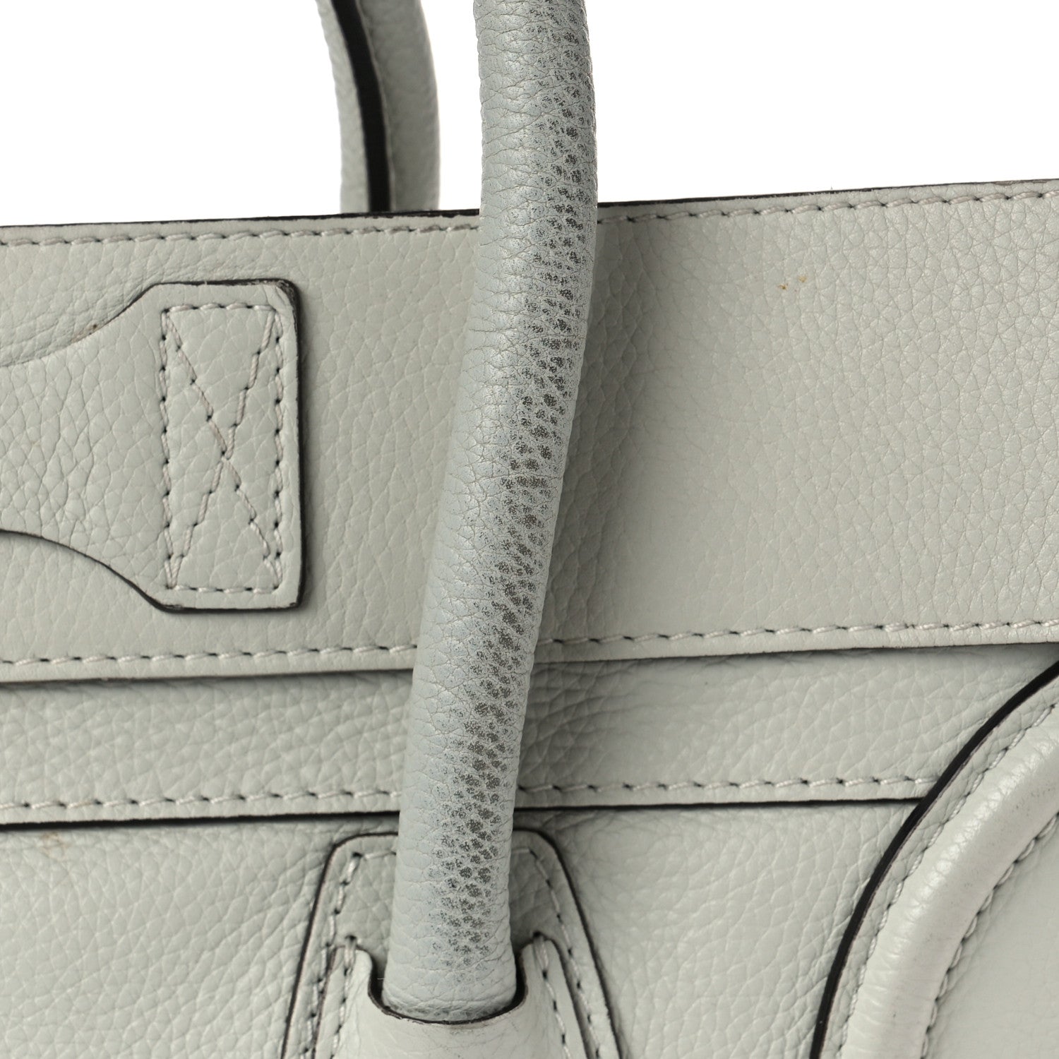 Celine Drummed Calfskin Mini Luggage Pebble Grey 10 of 14