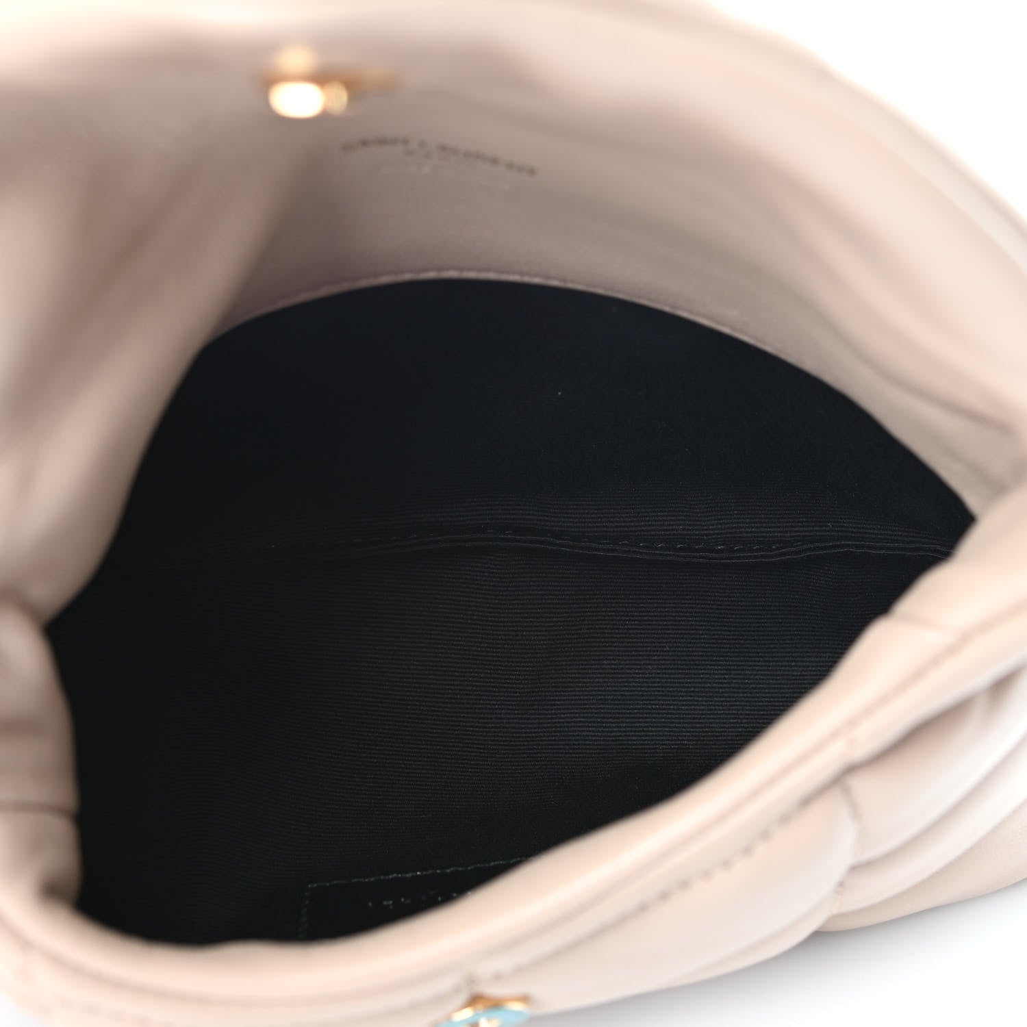 Saint Laurent Lambskin Monogram Loulou Puffer Pouch Clutch Dark Beige 4 of 4