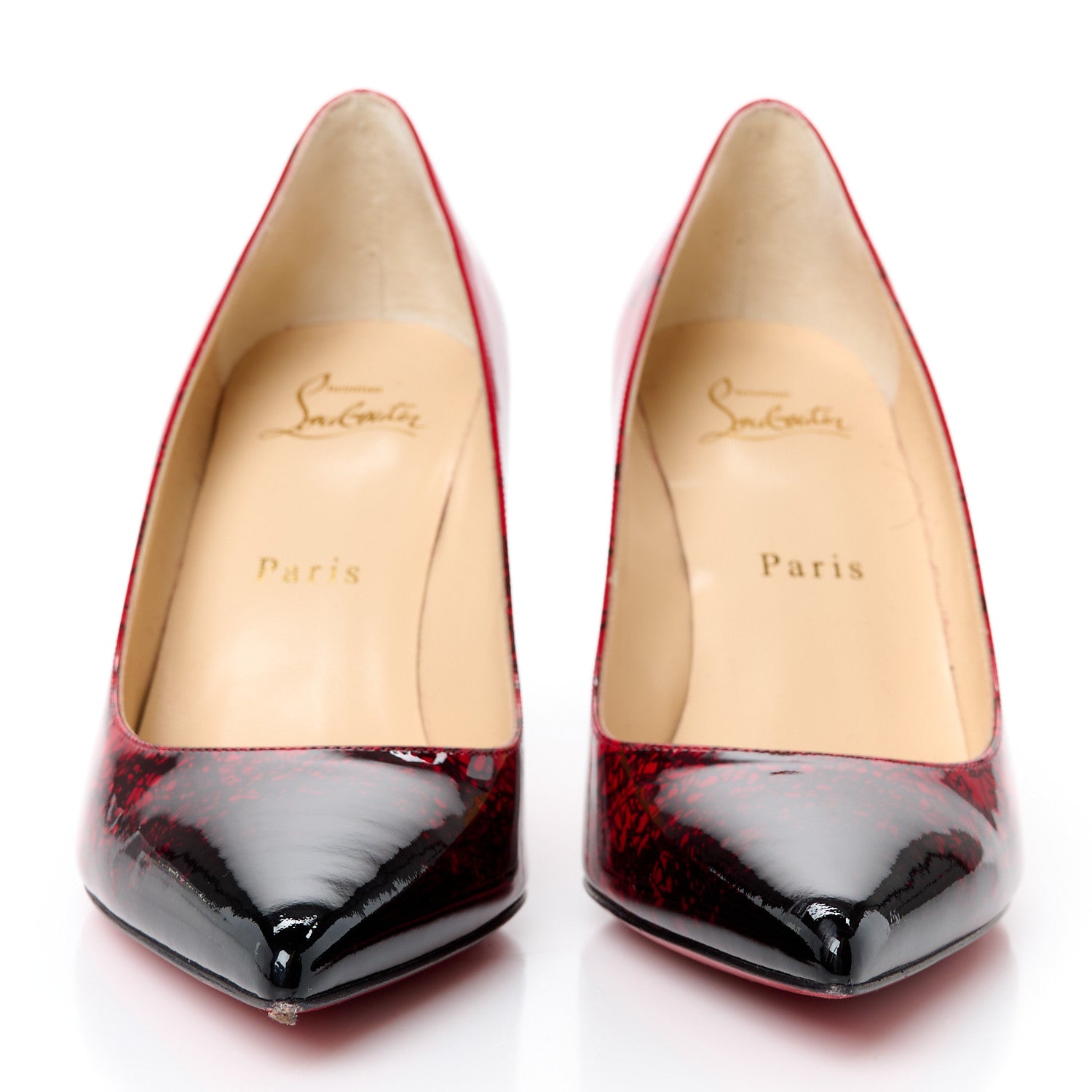 Christian Louboutin Patent Logo Degrade Decollete 554 85 Pumps 37 Black Loubi 2 of 9