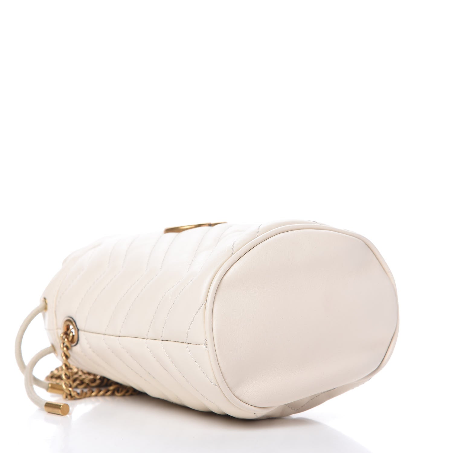 Gucci Calfskin Matelasse Mini GG Marmont 2.0 Bucket Bag White 4 of 10