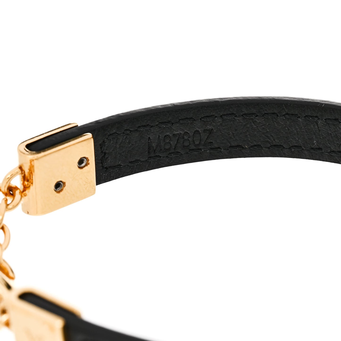 Calfskin Crystal Iconic Flower Bracelet Black Gold