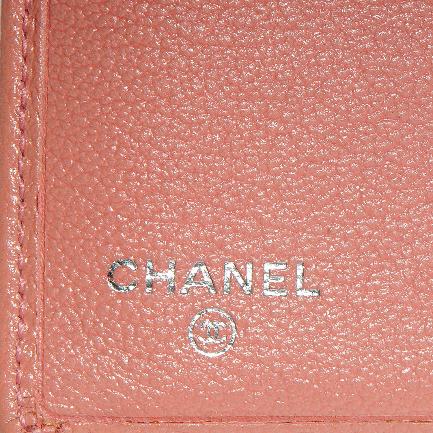 Chanel Goatskin CC Jacket Embossed Yen Wallet Pink 6 of 9