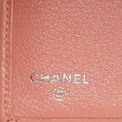 Chanel Goatskin CC Jacket Embossed Yen Wallet Pink 6 of 9
