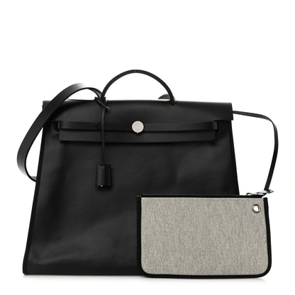 Hermes Toile H Berline Vache Hunter Herbag Zip 39 MM Black Ecru 1 of 11