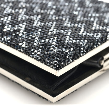 Judith Leiber Swarovski Crystal Minaudiere Clutch Black Silver 10 of 10