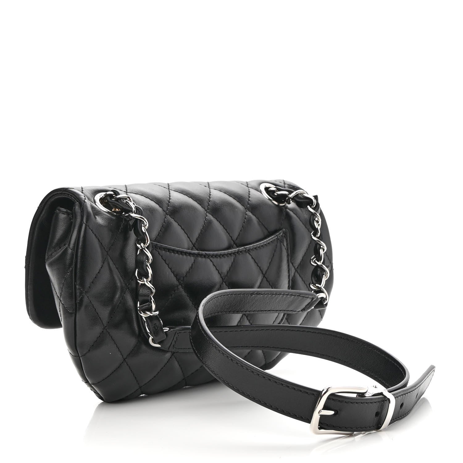 Chanel Calfskin Quilted CC Uniform Flap Belt Bag Black 3 of 9