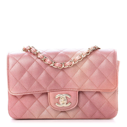 Chanel Metallic Lambskin Quilted Ombre Mini Rectangular Flap Pink 1 of 11