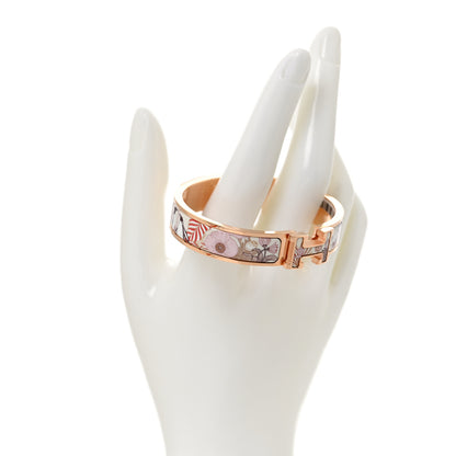 Hermes Enamel Printed Precious Paradise Narrow Clic Clac H Bracelet PM Faubourg 2 of 7