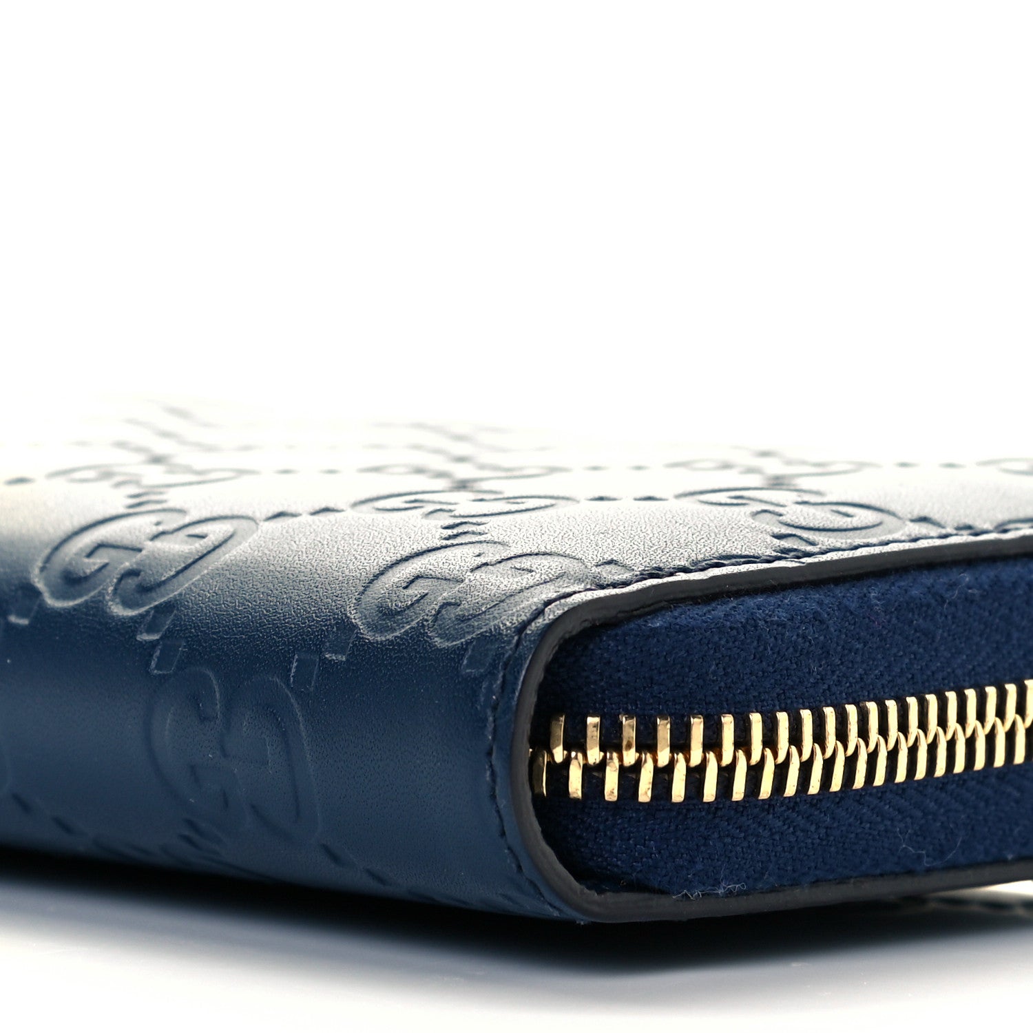 Gucci Guccissima Zip Around Wallet Blue 8 of 8